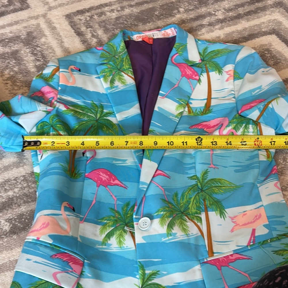 NWT opposuits flamingo 2 pc suit blazer jacket skirt set size 10 preppy lilly - Picture 11 of 13